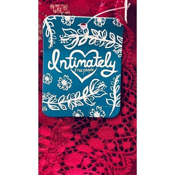 Intimately Free People Women's M Strapless Lace Bandeau Bralette Burgundy Red - Picture 5 of 12